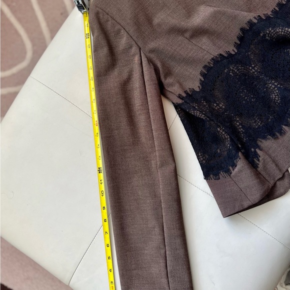 Designer Jacket in Brown & Black Lace Accent L - NWOT - Picture 5 of 11